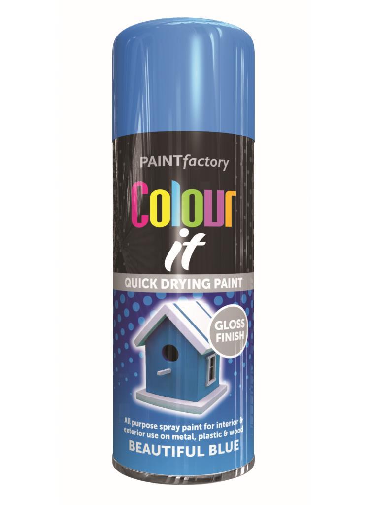 Paint fcatory Colour it Spray Gloss Beautiful Blue 250ML Paint fcatory Colour it Spray Gloss Beautiful Blue 250ML